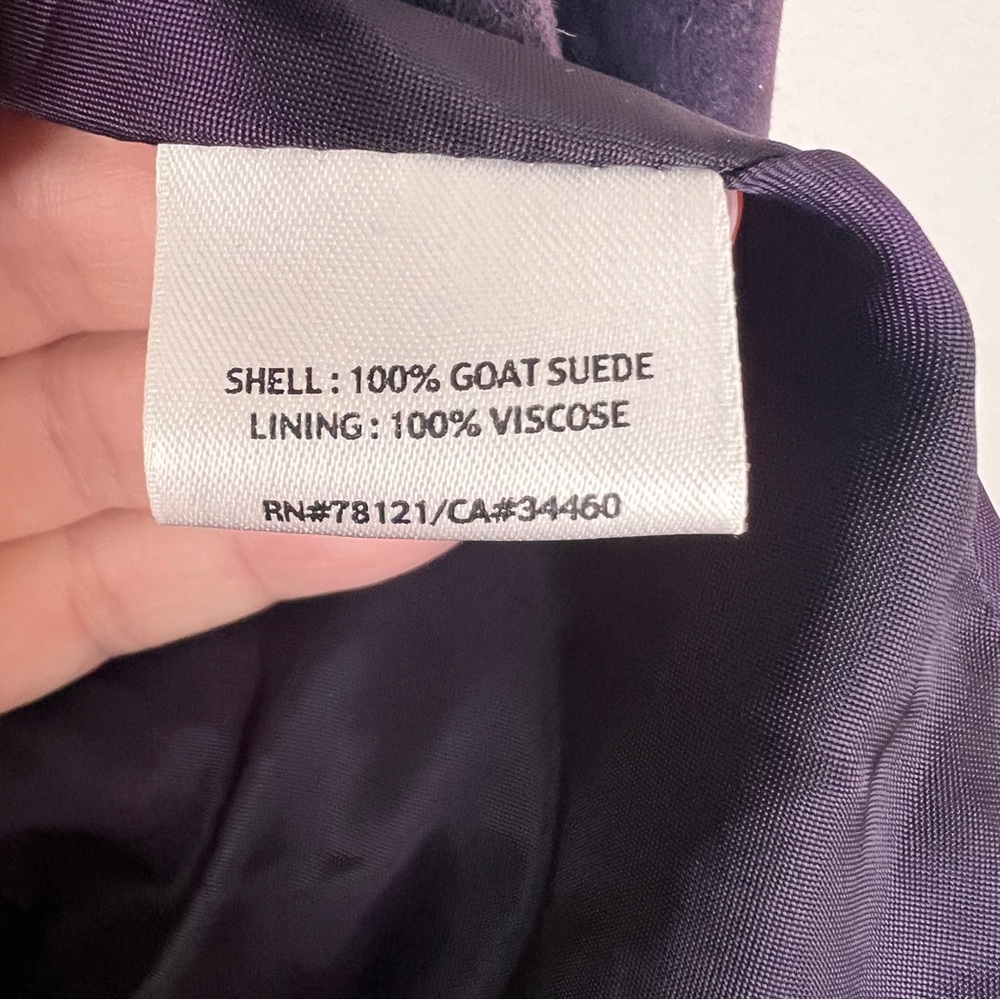 Eileen Fisher 100% Goat Suede Jacket Open Front Blazer - Picture 5 of 7